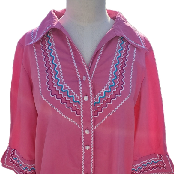 Vintage Bob Mackie Rickrack blouse - Picture 2 of 7